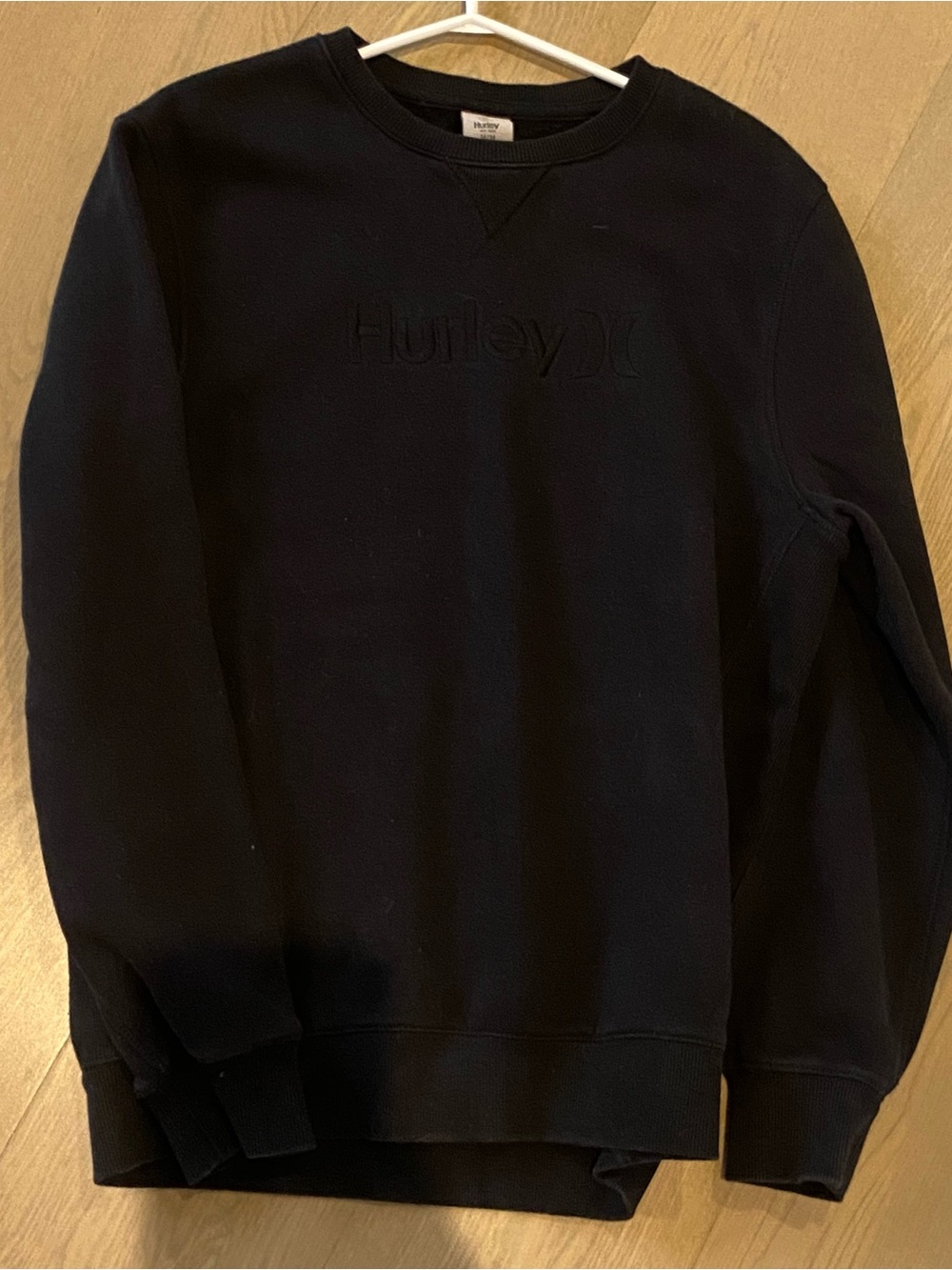 Hurley Black Embossed Logo Crewneck Sweatshirt Women’s L